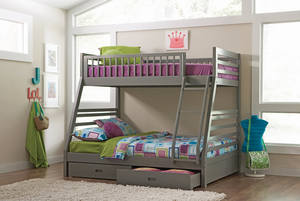 Ashton Gray Twin over Full Bunk Bed by Coaster