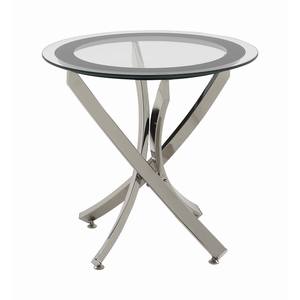 Glass Top Chrome & Black End Table by Coaster