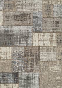 Cathedral Grey/Cream Distressed Patchwork Rug by Kalora