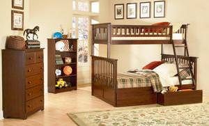 Columbia Antique Walnut Bunk Bed by Atlantic Furniture
