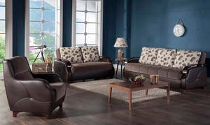 Costa Armoni Brown Sofa & 2 Chairs Set by Bellona