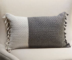 Cushion w/Patchwork & Tassels by Prestige Furnishings