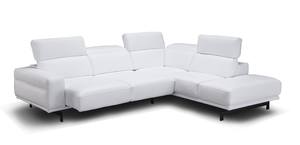 Davenport Italian Leather Sectional Snow White by J&M Furniture