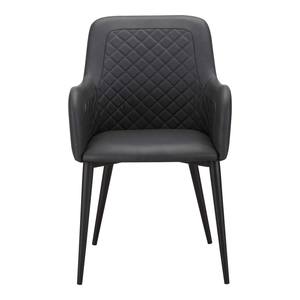 Cantata Dining Chair Mayon Black Vegan Leather (Set of 2) by Moe's Home Collection