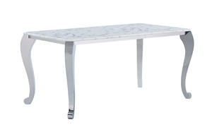 110 White Marble Dining Table by ESF