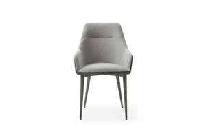 1254 Grey Leather Dining Chair by ESF