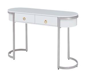 131 White/Silver Hallway Console Table by ESF