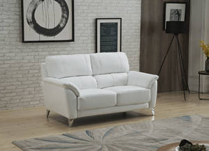 406 White Leather Loveseat by ESF