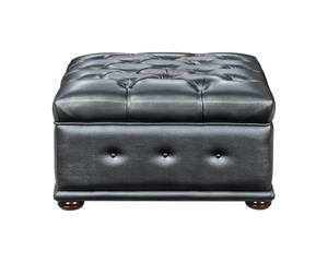 415 Gray Leather Ottoman by ESF