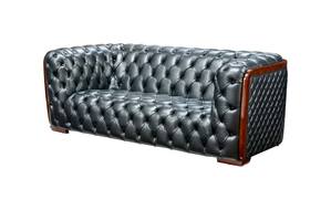415 Gray Leather Sofa by ESF