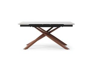 9063 Walnut & White 63" Dining Table w/2X12" Extensions by ESF