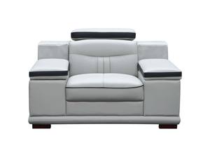 908 Light Grey Leather Armchair by ESF