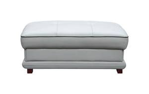 908 Light Grey Leather Ottoman by ESF