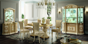 Aida Light Brown Wood Dining Table w/Extension by ESF