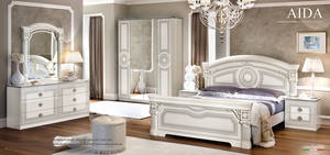 Aida White/Silver Bedroom Set by ESF
