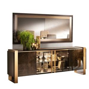 Essenza Walnut/Gold 4 Door Buffet by ESF