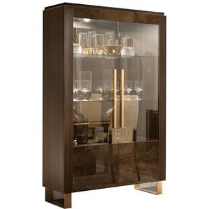 Essenza Walnut/Gold 2 Door China by ESF