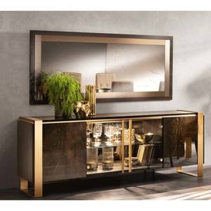 Essenza Walnut/Gold Large Buffet Mirror by ESF