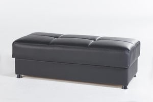 Elegant Santa Glory Black Ottoman by Bellona