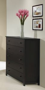 5 Drawer Chest-Eco-Friendly - Solid Pine Wood - Espresso Finish by Innovations