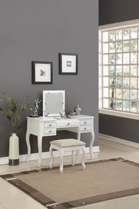 F4148 White Vanity Set by Poundex