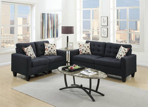F6903 Black 2 Pcs Sofa Set by Poundex