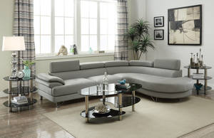 F6984 Gray Sectional Sofa by Poundex