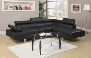 F7310 Black Sectional Sofa by Poundex