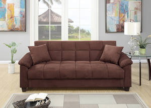 F7889 Chocolate Sofa Bed by Poundex
