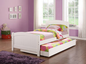 F9218 White Twin Bed by Poundex