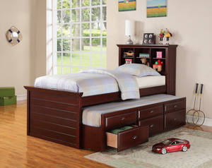 F9220 Dark Cherry Twin Bed by Poundex