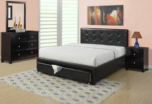 F9313 Black Bed by Poundex