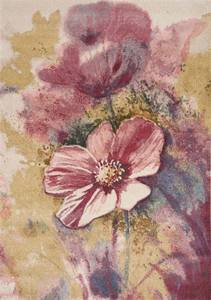 Folio Pink Yellow Blue Poppy Rug by Kalora