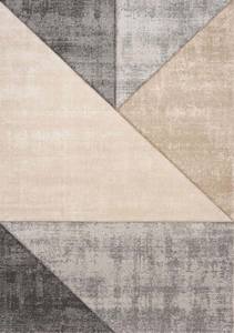 Folio Grey Beige Carved Triangular Pattern Rug by Kalora