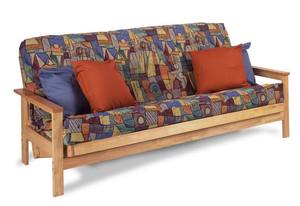 Futon Set - Full Size - Capri Rosewood Frame, Mattress w/Removable