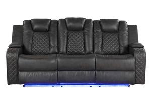 Benz Gray Faux Leather Sofa & Loveseat by Galaxy Furniture