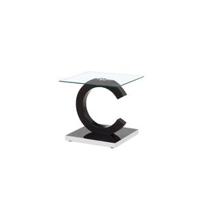 T2207E Black Glass Top End Table by Global Furniture