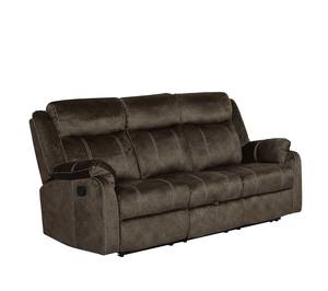 U7303 Domino Coffee Microfiber Reclining Sofa w/Drop Down Table by Global Furniture
