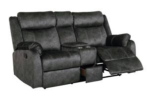 U7303 Domino Granite Microfiber Console Reclining Loveseat by Global Furniture