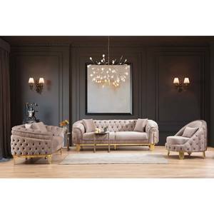 Vanessa Taupe Velvet Sofa & Loveseat by Galaxy Furniture