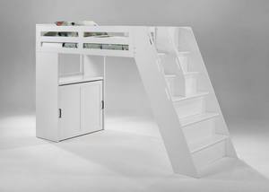 Galaxy Twin Loft Bunk White (Dual-Tone) by Night & Day Furniture