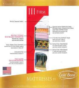 Classic III 11 Inch Firm Mattress by Gold Bond