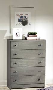 [Floor Sample] 5 Drawer Chest Gray by Innovations
