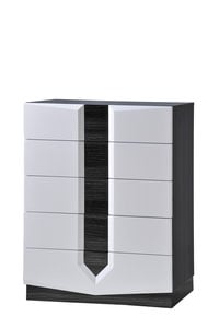 Hudson Zebra Grey & White Glossy Chest by Global Furniture