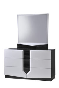 Hudson Zebra Grey & White Glossy Dresser by Global Furniture