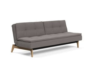 Recast Plus Sofa Bed w/Walnut Arms (Full Size) Soft Pacific Pearl by  Innovation