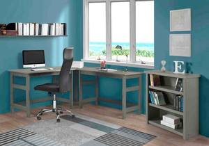 Solid Wood Corner Desk (KD) Gray by Innovations