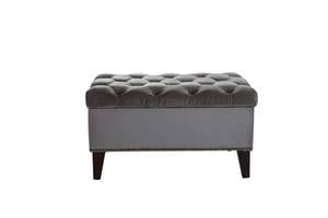 Cecilia Pearla Gray Storage Ottoman by Bellona