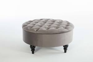Suave Vika Gray Storage Ottoman by Bellona