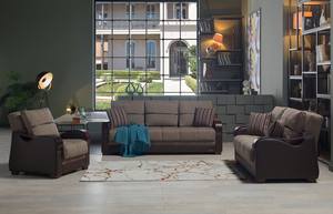 Bennett Redeyef Brown Sofa, Love & Chair Set by Bellona